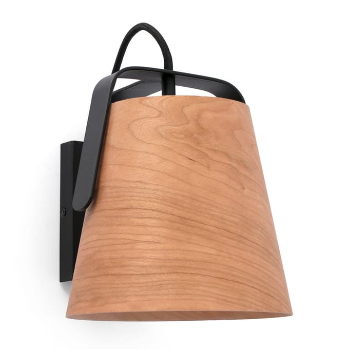 FARO BARCELONA Wandlamp Stood met kersenhouten lampenkap