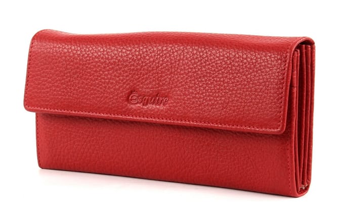 Esquire Primavera Portemonnee I Leer 18 cm - Dames - Horizontaal - rot