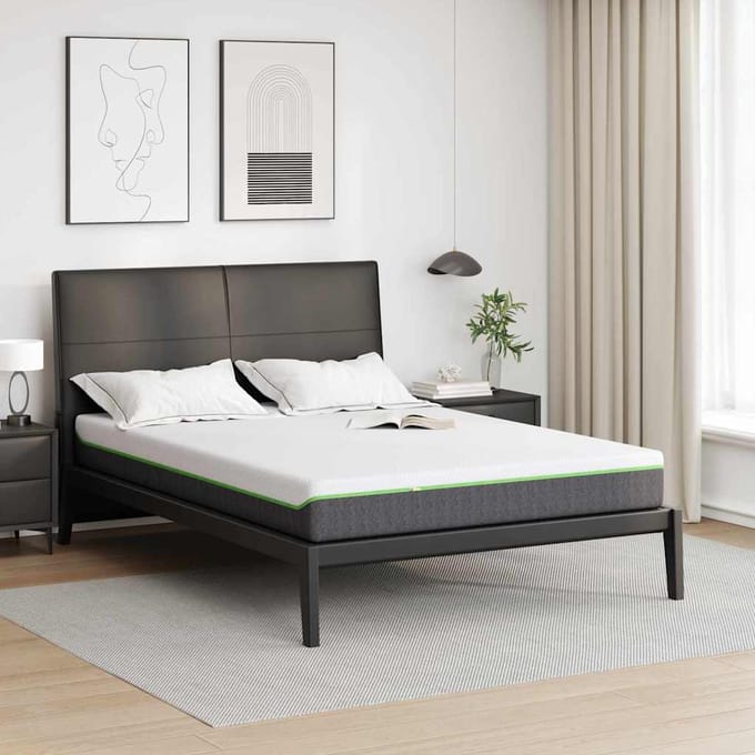vidaXL - Matras - Medium - zacht - 140 - x - 200 - cm - Wit - en - Grijs