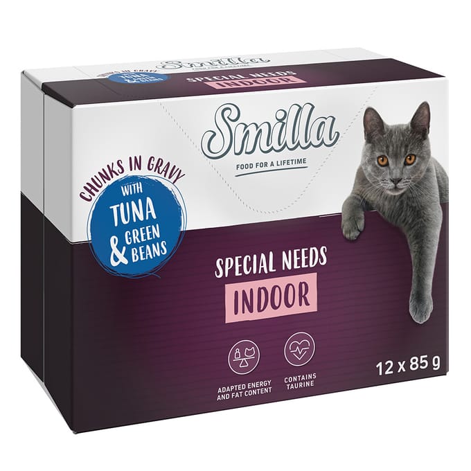 Smilla Indoor Hapjes met Groenten 12 x 85 g - Tonijn & Sperziebonen