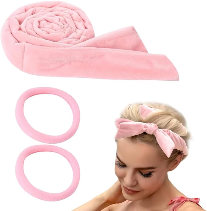 Haarrollers Set - Krulset Zonder Hitte - Volume Creëren - Zacht Materiaal - 3 Stuks - Roze