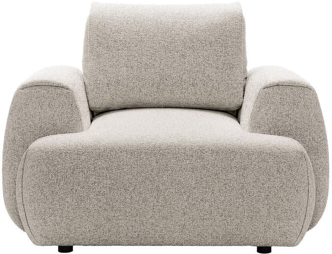 Vente-unique Fauteuil in lichtgrijs gemêleerde stof MONELIA