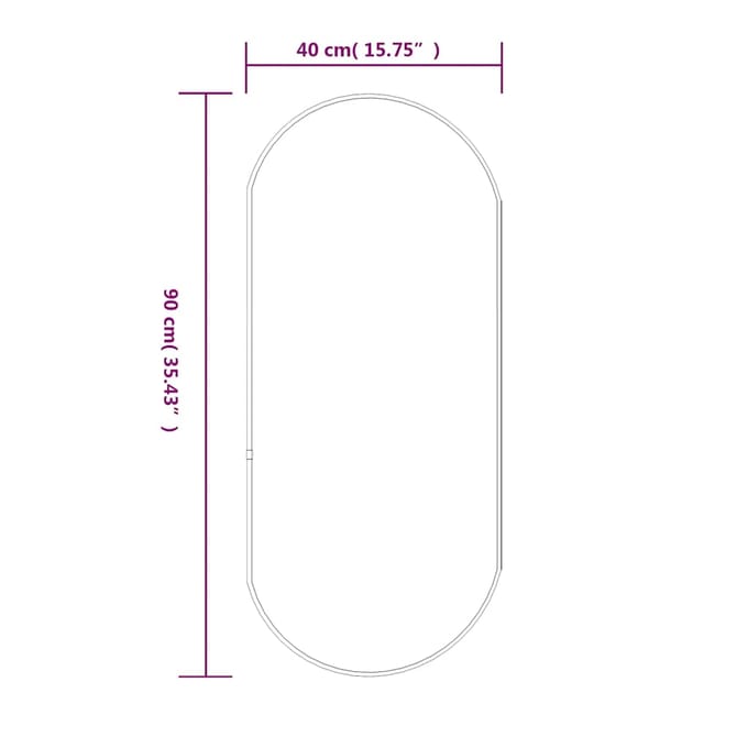 vidaXL - Wandspiegel - 90x40 - cm - ovaal - zilverkleurig