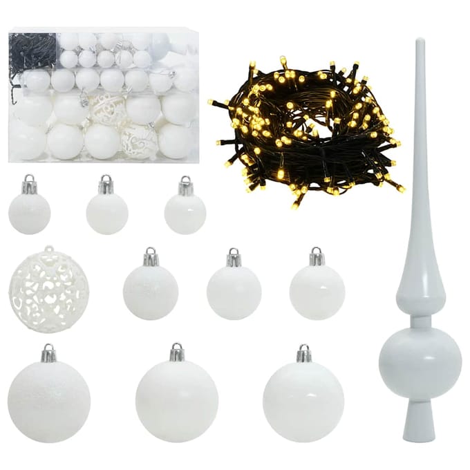 vidaXL Kerstbal Set 61 st 150 LED's Warmwit Ø 6 cm