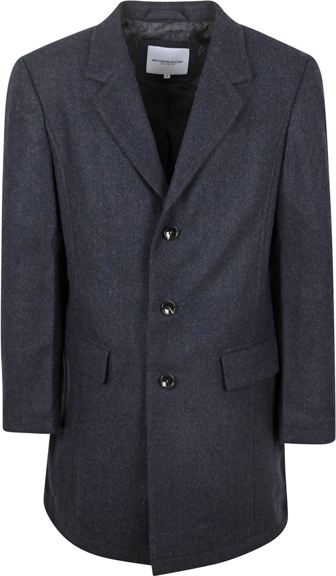 McGregor Coat Wool Herringbone Navy - Maat M - Heren - Tussenjas
