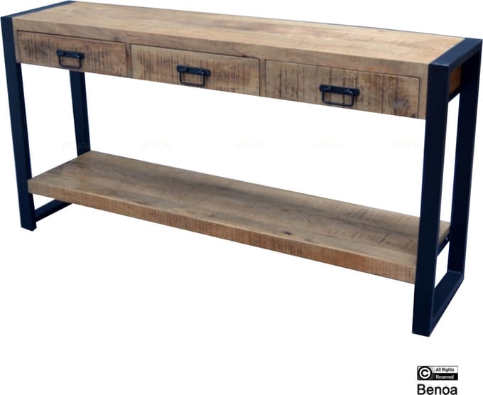 Sidetable Britt Mangohout en Metaal 150 cm - Naturel