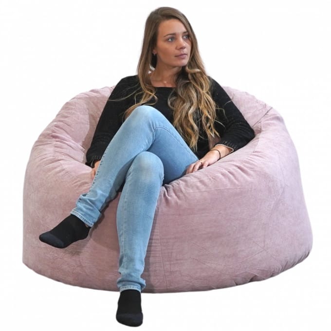 Bananair - Zitzak - ribfluweel - Zitzak volwassenen - Roze - 100 cm