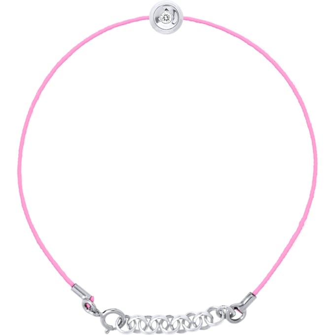 Diamond armband set met Clos 0,03 Cts Nylon Rose 925