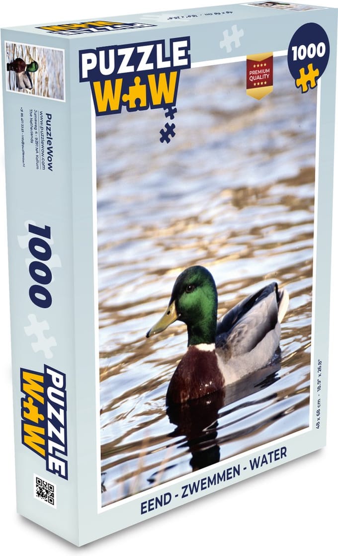 Puzzel Eend - Zwemmen - Water - Legpuzzel - Puzzel 1000 stukjes volwassenen