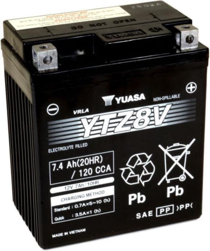 Batterij motor zonder onderhoud geactiveerd Yuasa YTZ8V