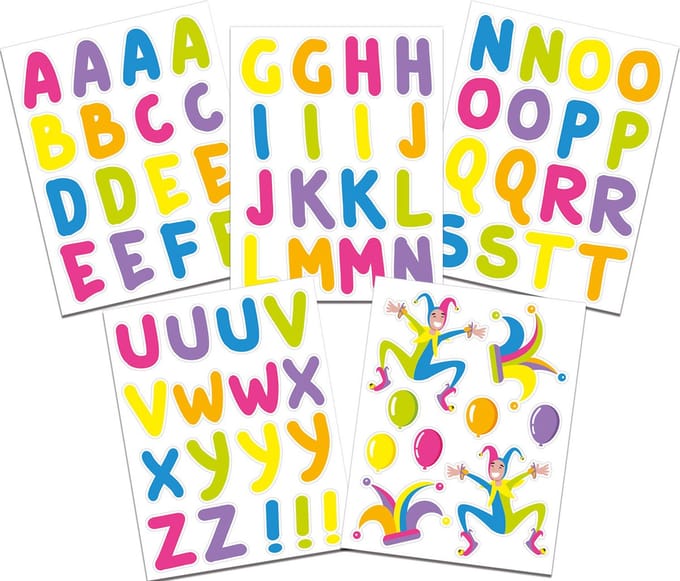 Folat - 73 Raamstickers DIY Harlekijn Meerkleurig