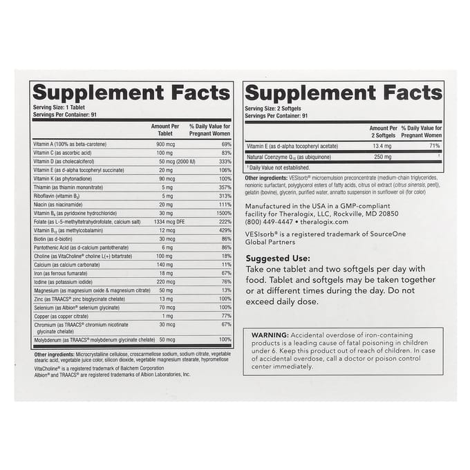 Theranatal, Ovavite, 91 tabletten + 182 zachte capsules