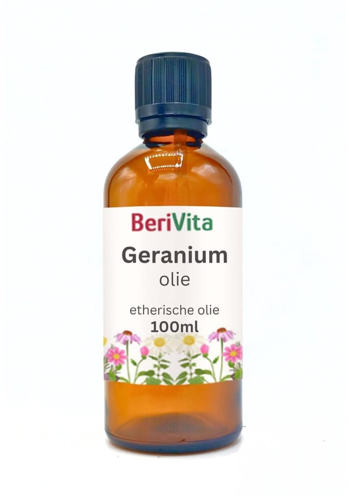 Geranium Olie 100ml Druppelfles - Pure Etherische Geraniumolie van Rozengeranium bloemen - Pelargonium
