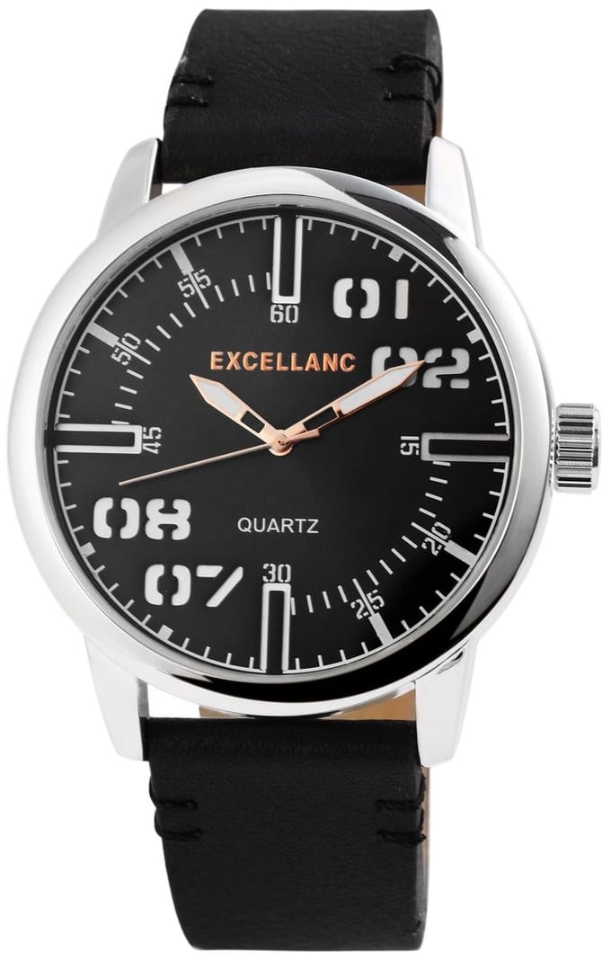 EXCELLANC Herenhorloge kunstleer Mineralglas