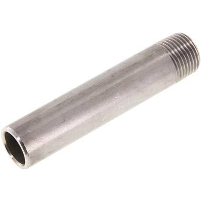 R 1/2'' Buitendraad x 21.3mm RVS Pijpnippel met Las uiteinde 20 Bar DIN 2982 - 100mm