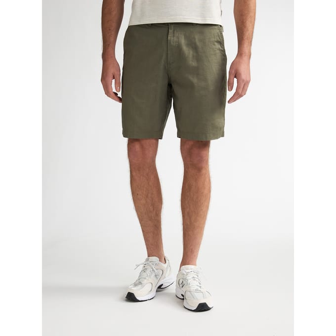 Petrol Industries - Heren Linen blend chino short Dune - Groen