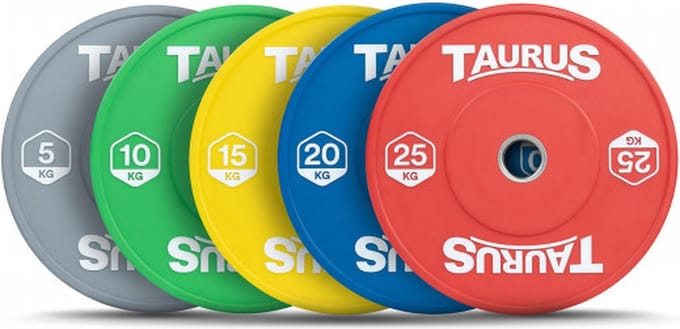 Taurus Bumper Plate Pro Colour 5kg – Professionele 50 mm Halterschijf