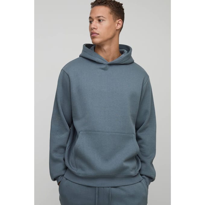 Lang Basic Normale pasvorm Over-de-hoofd Hoodie | Slate Grey | Size XL