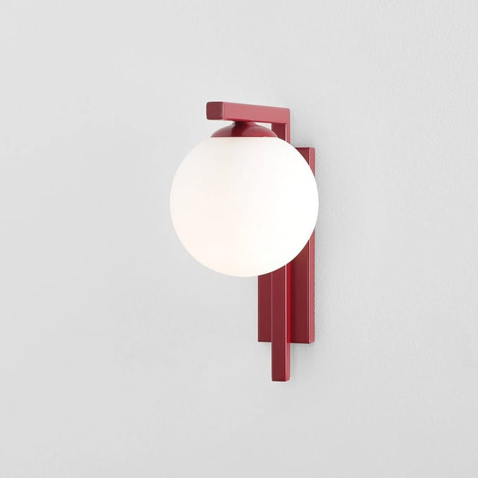 ALDEX Wandlamp Zac, opaal/wijnrood, 1-lamp