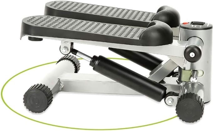 Hometrainer Stepper - Mini Trainer - Thuis Trainen - Hydraulisch Weerstandssysteem - Compact Ontwerp - Zilver Grijs