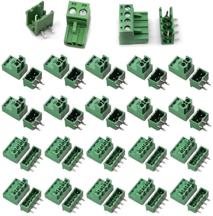 Dailygoody - 10 Paar 5.08mm Pcb Schroef Terminals - 4 Polig en 2