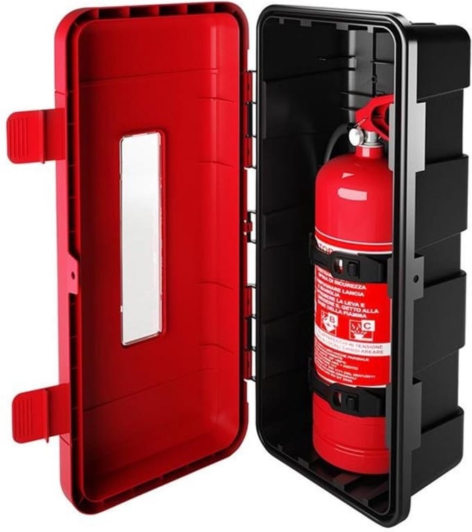 Pro Plus Brandblusserbox - Ø 170 - 190 mm Zwart - Rood