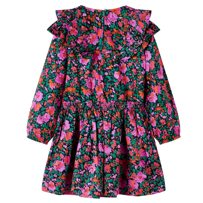 vidaXL - Kinderjurk - met - lange - mouwen - 104 - felroze