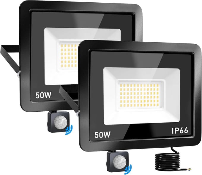 Set van 2 LED Buitenlamp met Bewegingsmelder - 20W - IP65 Waterdicht