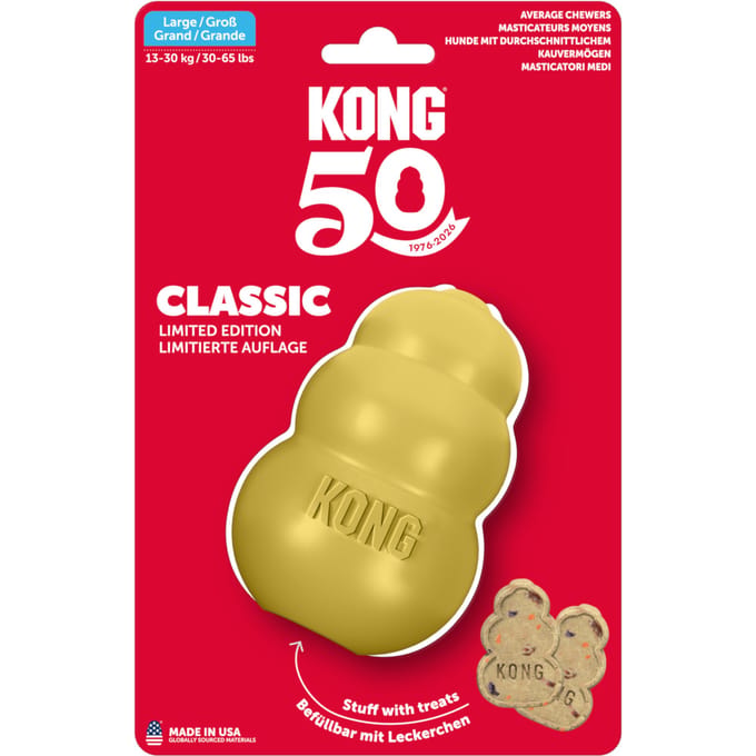 KONG Classic Gold maat L: Ø7xH10cm hondenspeelgoed