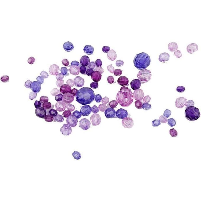 Creativ Company Faceted Beads Mix Purple 45 grams