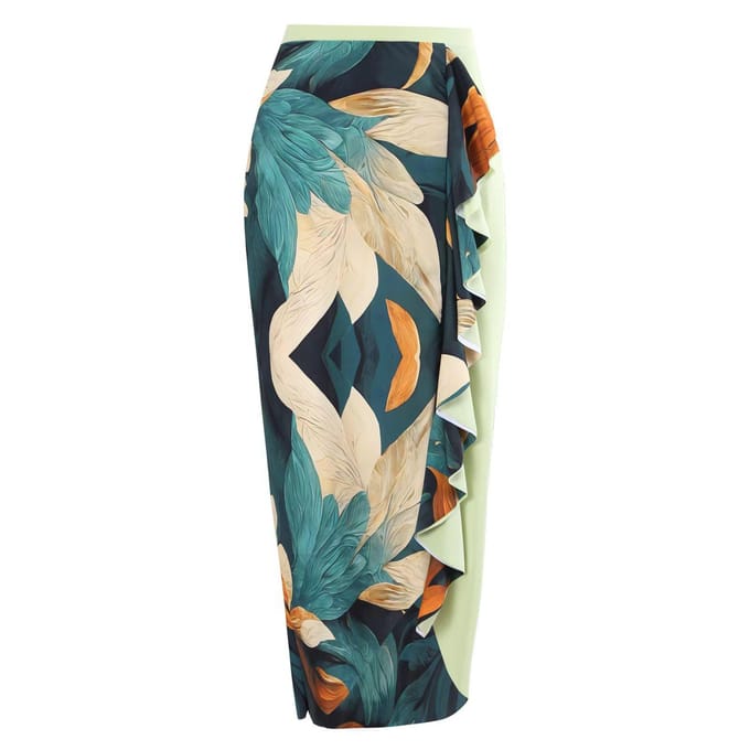 Nieuw Retro Eendelig Badpak Vrouwelijk Eénschouder Badpak Chiffon Rok Badpak Set M beige