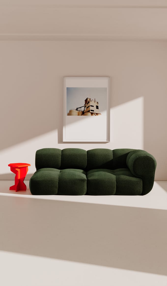 Objekte unserer Tage zander Sofa Design 04 (2,5 -zit) - Hug Me 032 Moosgrün