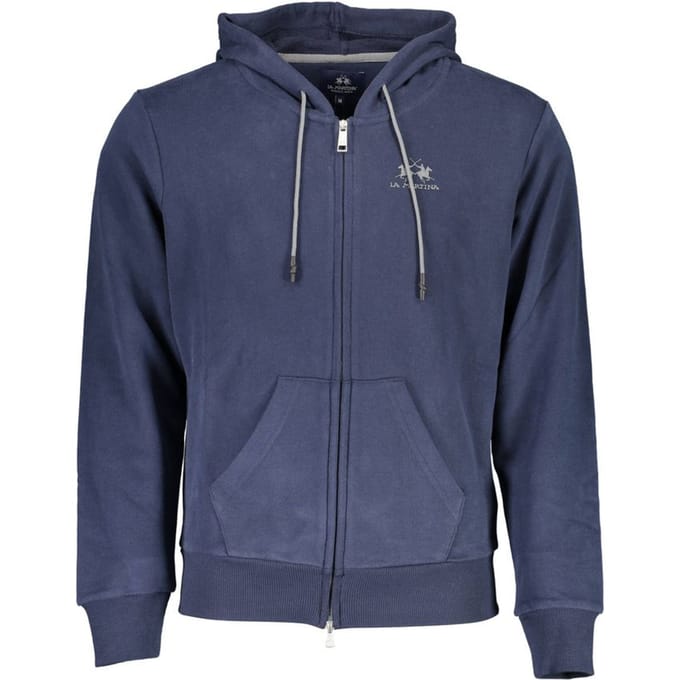La Martina Blauwe Katoenen Mannen Hoodie