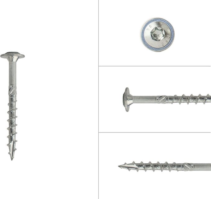 Wovar Tellerkopschroeven Verzinkt 6.0 x 60 mm Torx 30 | Doos 100 Stuks