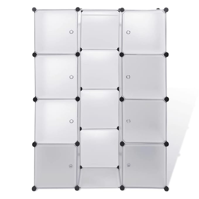 vidaXL - Kast - met - 9 - compartimenten - modulair - 109x36,5x143 - cm - wit