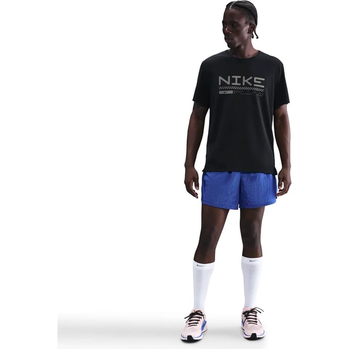Nike Miler T-shirts Heren - Zwart - Maat L - Poly Jersey