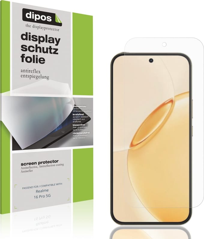 dipos – 4x Matte Beschermfolie geschikt voor Realme 16 Pro 5G | Krasbestendige & antireflecterende Screenprotector Ultra-Thin