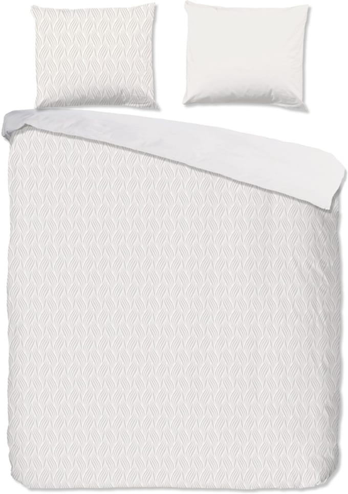 Pure dekbedovertrek geometrische print - 2 persoons 200x200/220 cm - Wit Zand - Microvezel