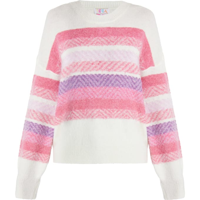 IZIA Jumper Dames Wit Veelkleurig