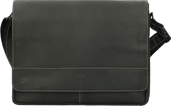 Jack Kinsky Baltimore 5 Messenger Leer 38 cm - anthrazit