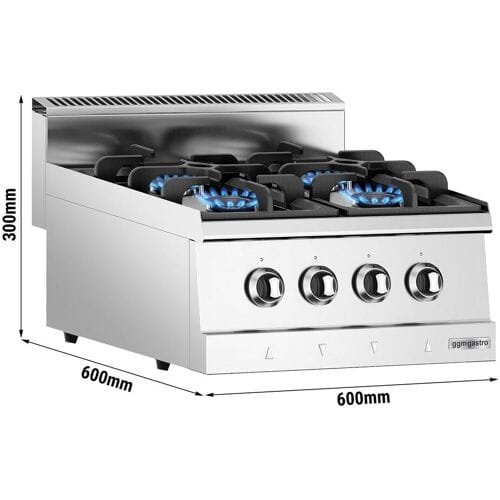 GGM Gastro Gasherd - 13 kW - 4 Brenner Zilver