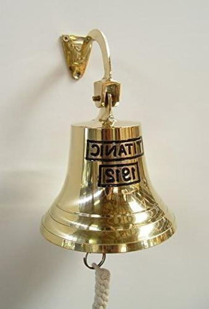Scheepsbel Klok - Deurbel Wandbel - Decoratie Buiten - Antiek Messing Design - 40 cm Hoog - Messing
