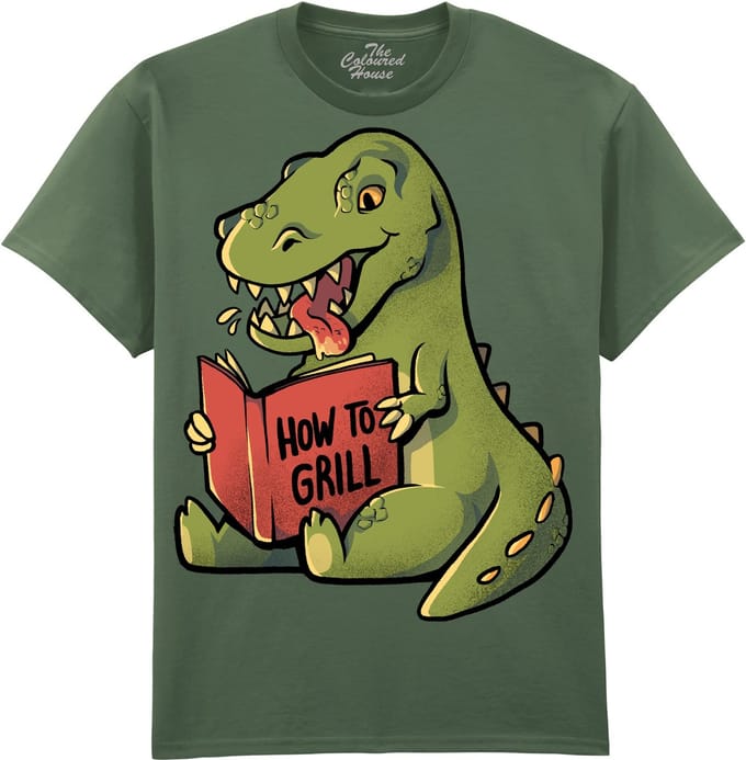 How To Grill - Dinosaur The Coloured House T-shirt M