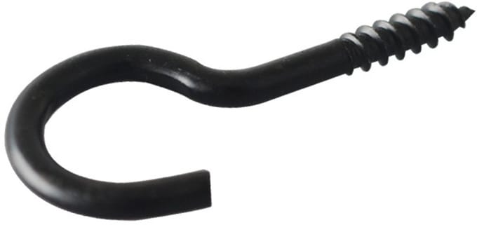 Schroefhaak zwart 3,30 x 20/40 mm – zak à 5 stuks
