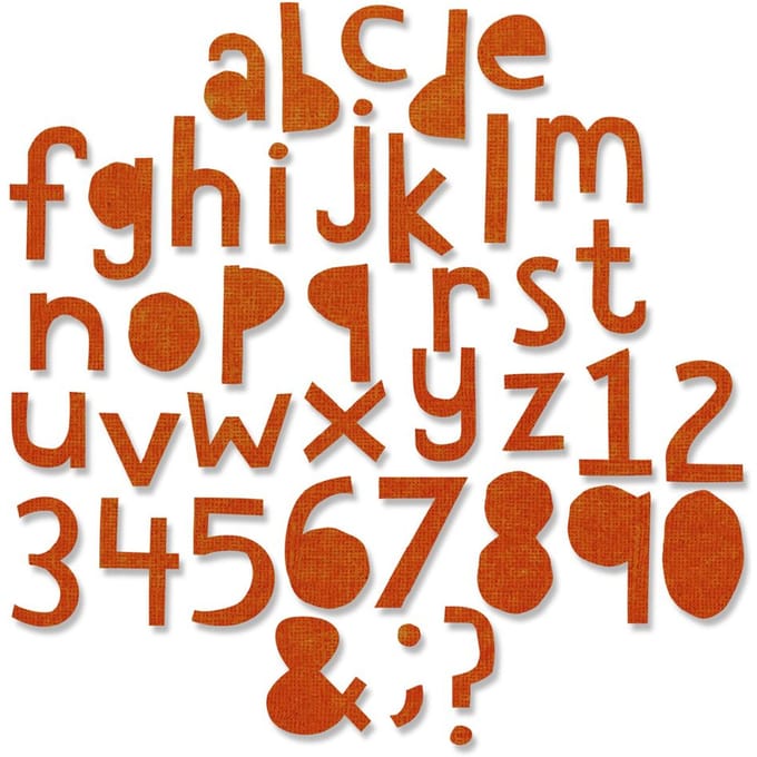 Sizzix Thinlits Ponssjabloon "Alphanumeric Cutout Lower by Tim Holtz"