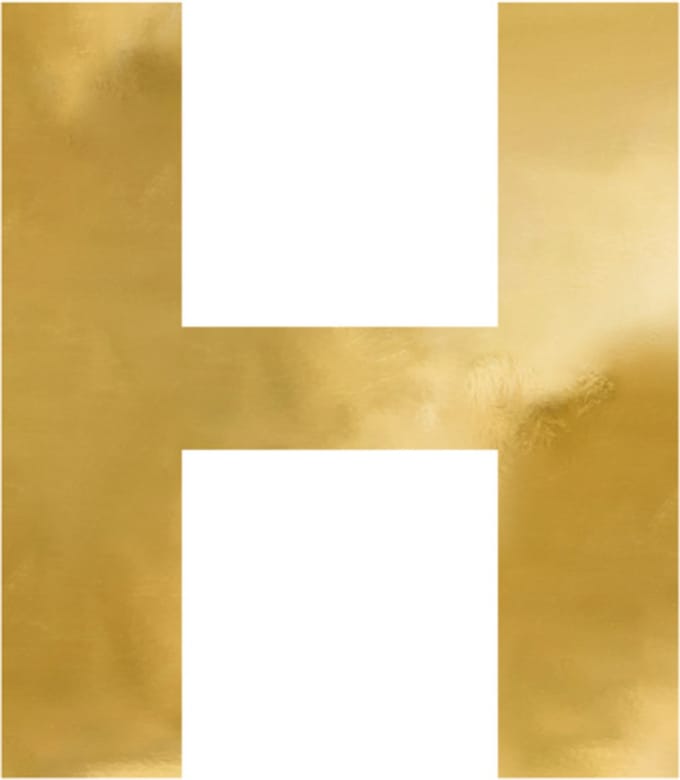 Partydeco - Spiegel Letter H Goud - 53 x 60 cm