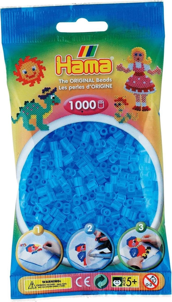 Hama Strijkkralen - Aqua transparant (073) 1000 stuks