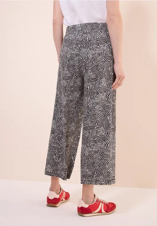 3/4 Broek met gedessineerde Wide Legs
