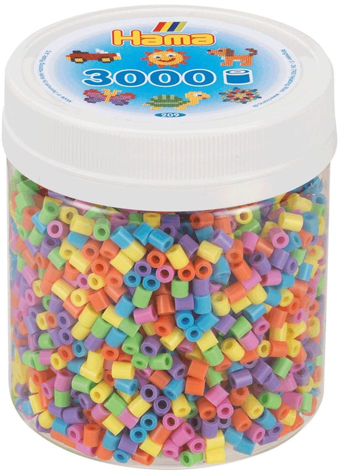 Hama strijkkralen speelgoed pastelmix in potje 3000 stuks creatief.