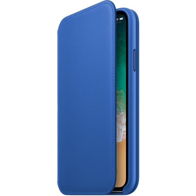 Leather Folio Bookcase voor de Apple iPhone X / Xs - Electric Blue